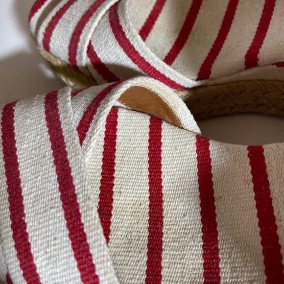 Tory Burch Karissa Red Striped Espadrilles - Picture 10 of 11